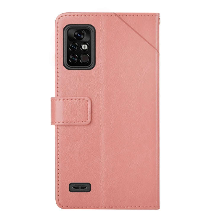 For UMIDIGI Bison Pro Y Stitching Horizontal Flip Leather Phone Case(Rose Gold)