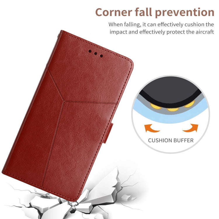 For UMIDIGI Power 5 Y Stitching Horizontal Flip Leather Phone Case(Brown)