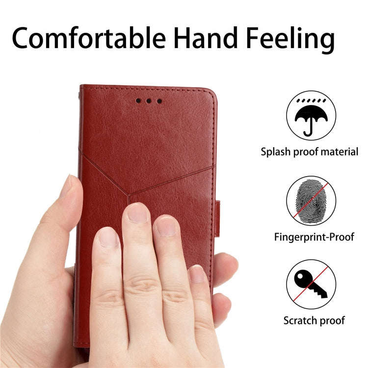 For UMIDIGI Power 5 Y Stitching Horizontal Flip Leather Phone Case(Brown)