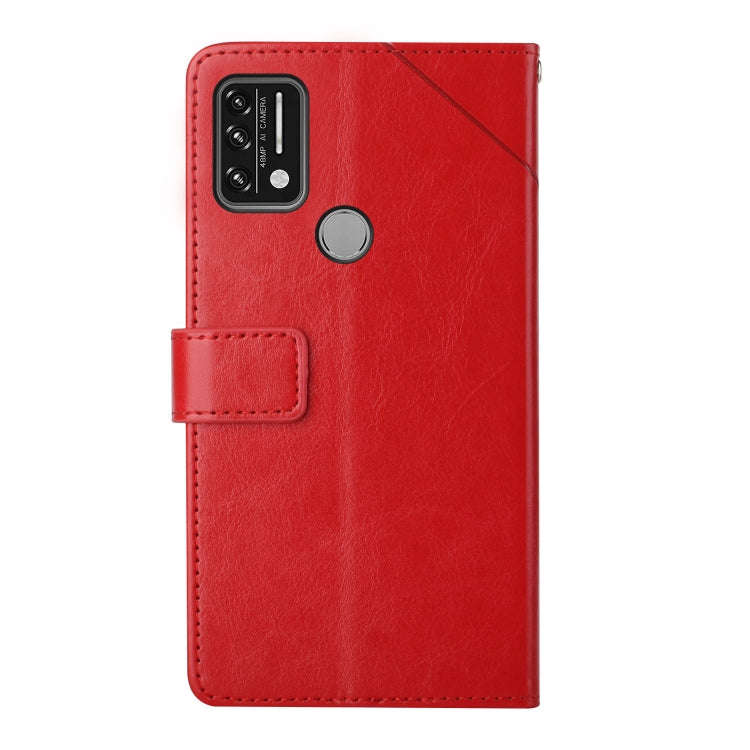 For UMIDIGI A9 Y Stitching Horizontal Flip Leather Phone Case(Red)