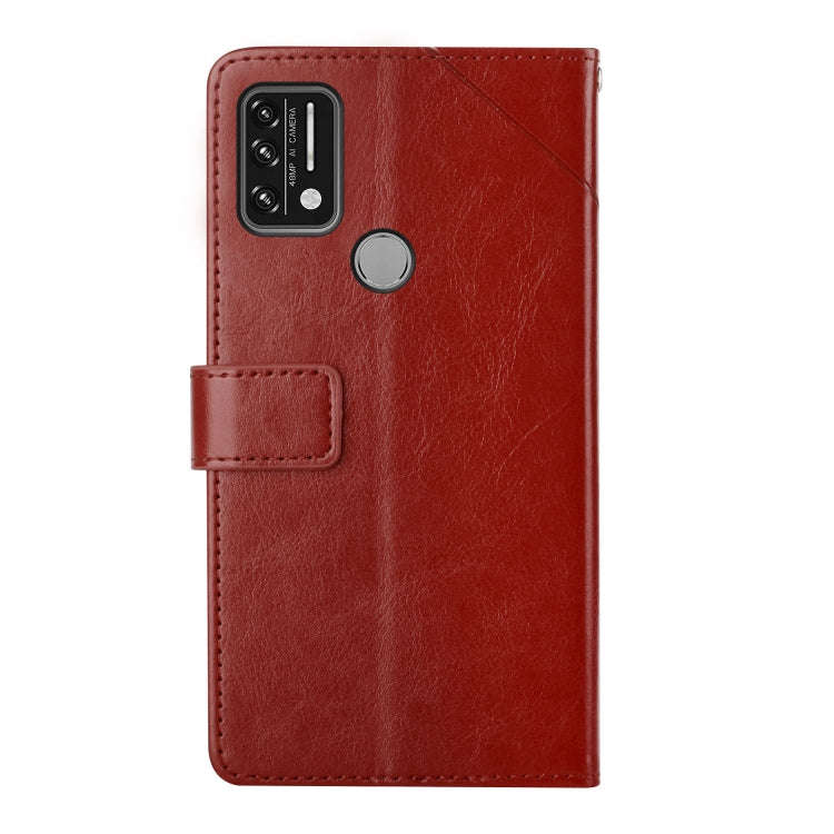 For UMIDIGI A9 Y Stitching Horizontal Flip Leather Phone Case(Brown)