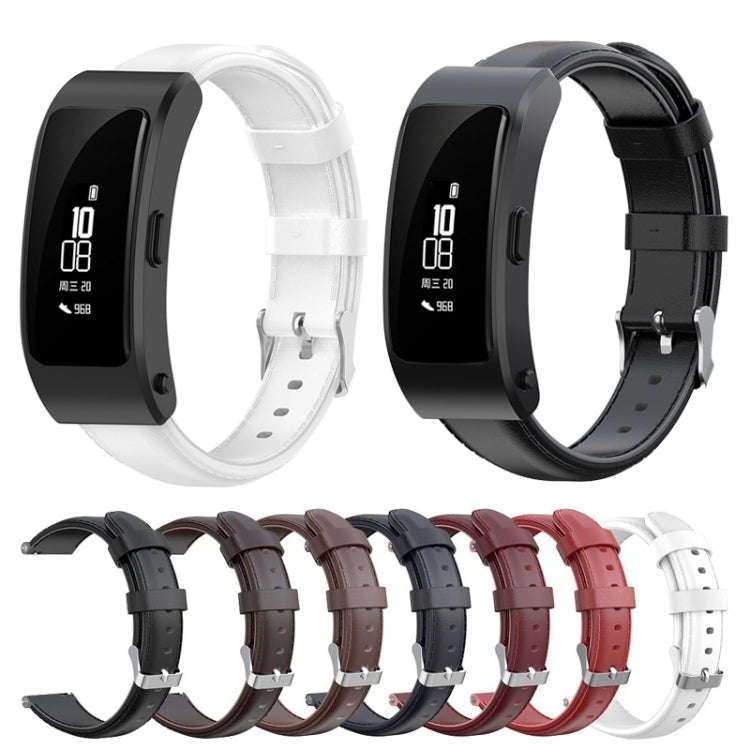 For Huawei B3 Oil Wax Leather Watch Band(Black)