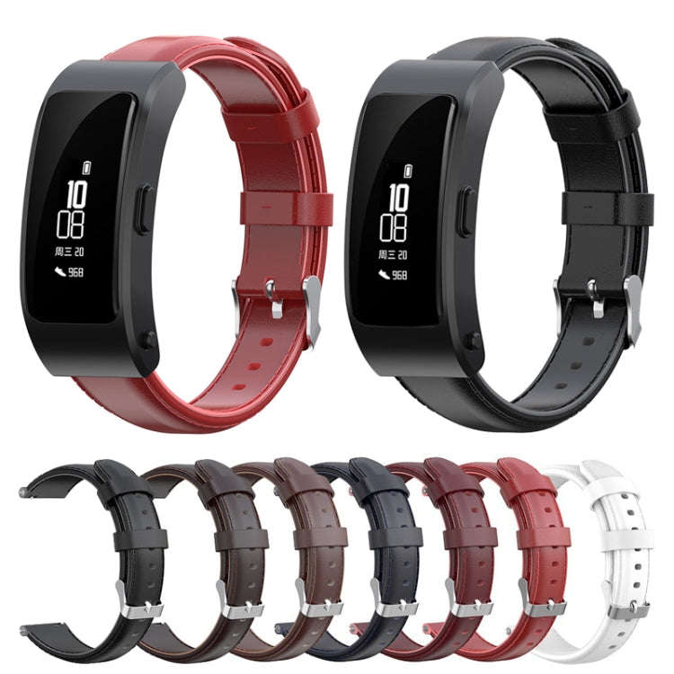 For Huawei B5 Oil wax Leather Watch Band(Crimson)