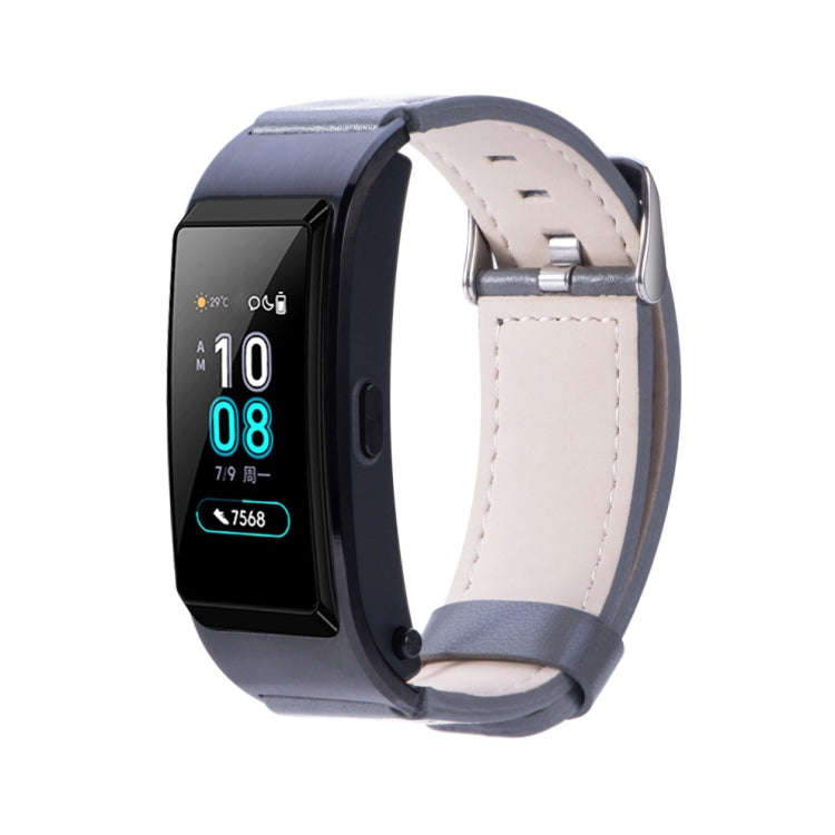 For Huawei B5 Leather Watch Band(Gray)