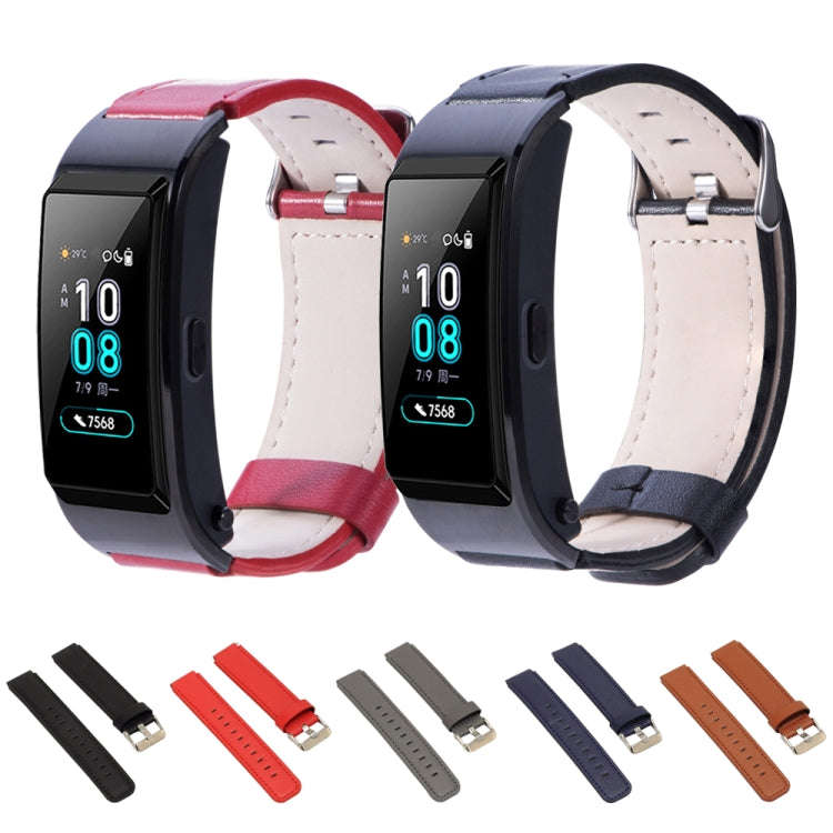 For Huawei B5 Leather Watch Band(Red)