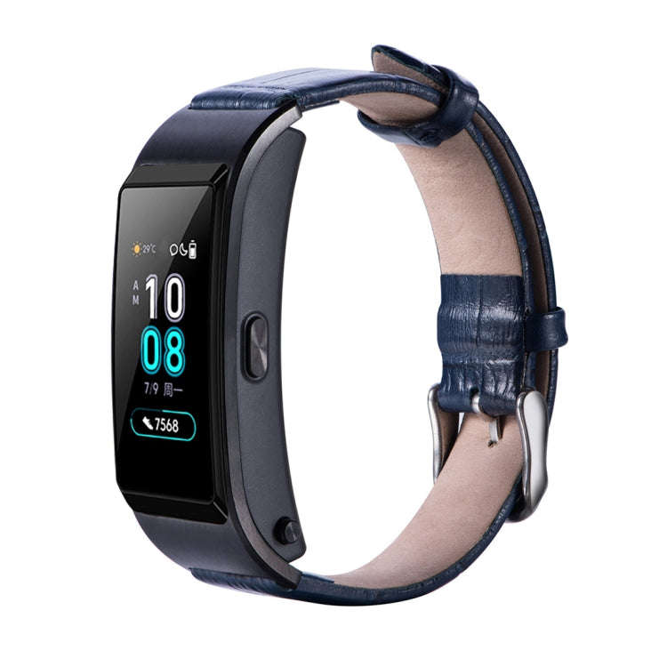 For Huawei B5 Bamboo Leather Watch Band(Blue)