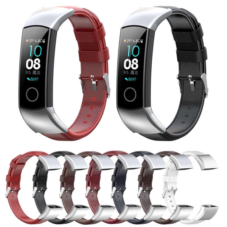 For Huawei Band 3 & 4 Pro Oil wax Leather Watch Band(Big Red)