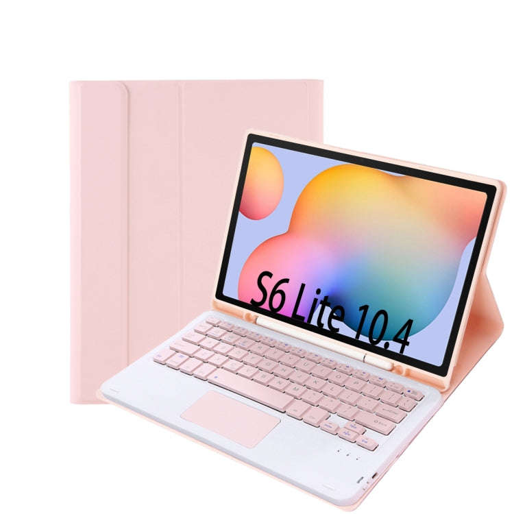 A610B-A Candy Color Bluetooth Keyboard Leather Case with Pen Slot & Touchpad For Samsung Galaxy T...