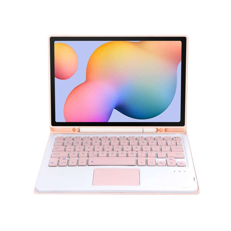 A610B-A Candy Color Bluetooth Keyboard Leather Case with Pen Slot & Touchpad For Samsung Galaxy T...