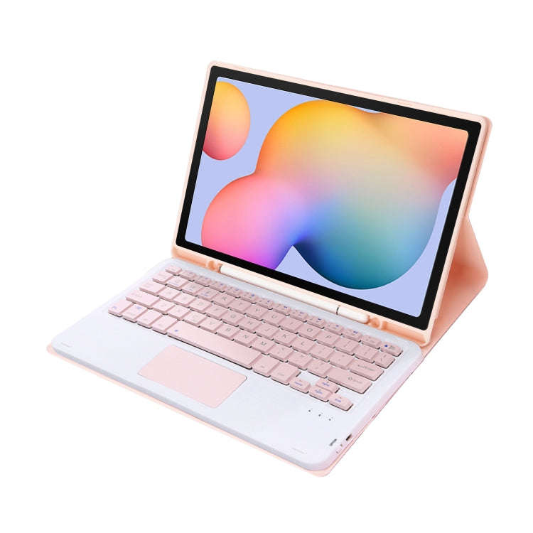 A610B-A Candy Color Bluetooth Keyboard Leather Case with Pen Slot & Touchpad For Samsung Galaxy T...