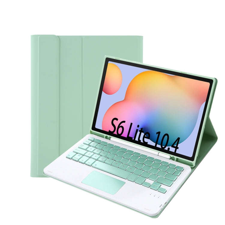 A610B-A Candy Color Bluetooth Keyboard Leather Case with Pen Slot & Touchpad For Samsung Galaxy T...
