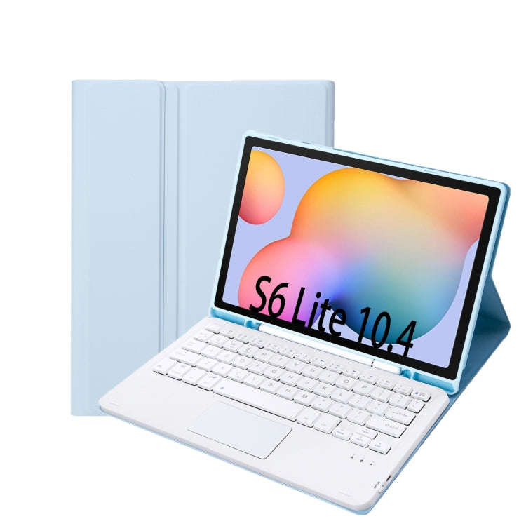 A610B-A Candy Color Bluetooth Keyboard Leather Case with Pen Slot & Touchpad For Samsung Galaxy T...