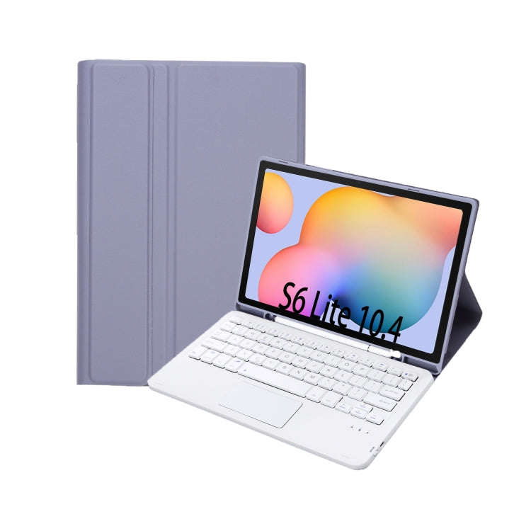 A610B-A Candy Color Bluetooth Keyboard Leather Case with Pen Slot & Touchpad For Samsung Galaxy T...