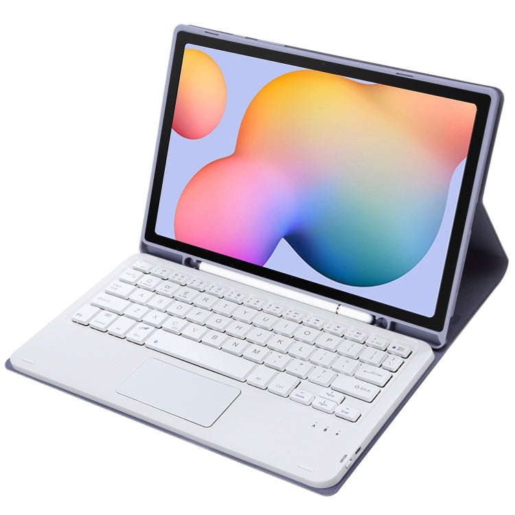 A610B-A Candy Color Bluetooth Keyboard Leather Case with Pen Slot & Touchpad For Samsung Galaxy T...