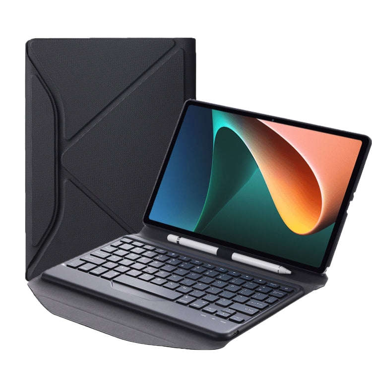 B0N5 Diamond Texture Bluetooth Keyboard Leather Case with Triangle Back Support For Xiaomi Pad 5 ...