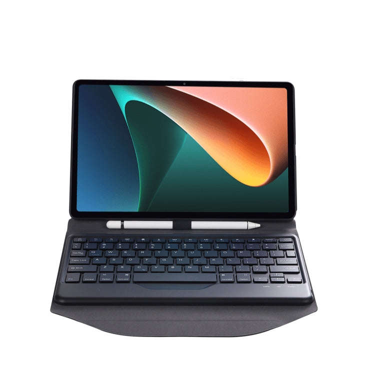 B0N5 Diamond Texture Bluetooth Keyboard Leather Case with Triangle Back Support For Xiaomi Pad 5 ...