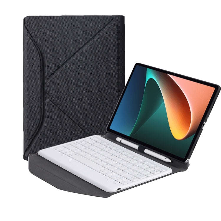 B0N5 Diamond Texture Bluetooth Keyboard Leather Case with Triangle Back Support For Xiaomi Pad 5 ...