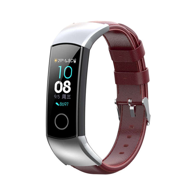 For Huawei Honor 4 & 5 Oil Wax Leather Watch Band(Crimson)