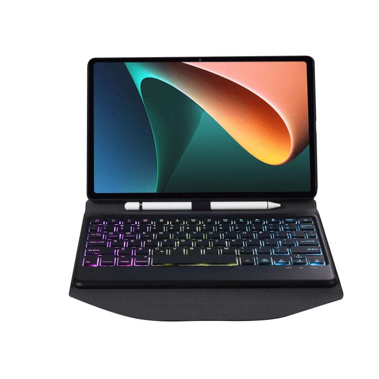B0N5S Backlight Diamond Texture Bluetooth Keyboard Leather Case with Triangle Back Support For Xi...