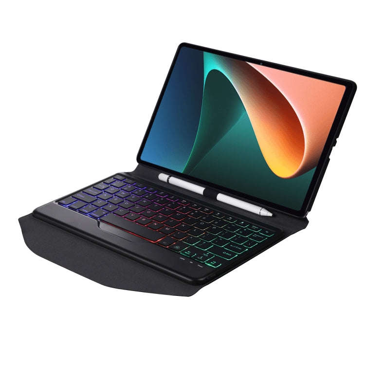 B0N5S Backlight Diamond Texture Bluetooth Keyboard Leather Case with Triangle Back Support For Xi...