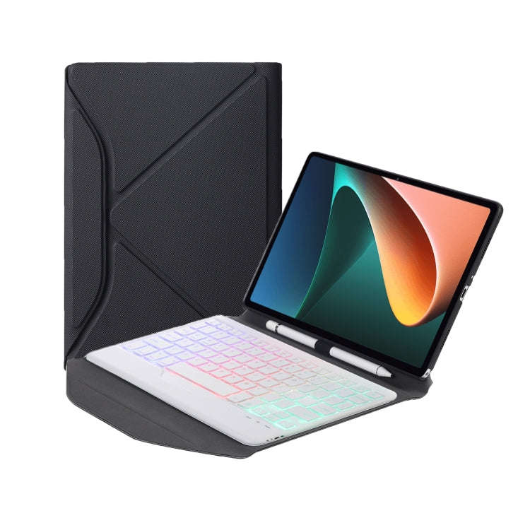 B0N5S Backlight Diamond Texture Bluetooth Keyboard Leather Case with Triangle Back Support For Xi...