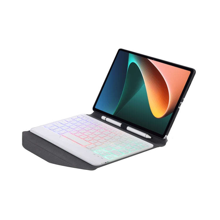 B0N5S Backlight Diamond Texture Bluetooth Keyboard Leather Case with Triangle Back Support For Xi...