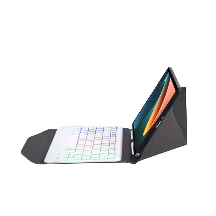 B0N5S Backlight Diamond Texture Bluetooth Keyboard Leather Case with Triangle Back Support For Xi...