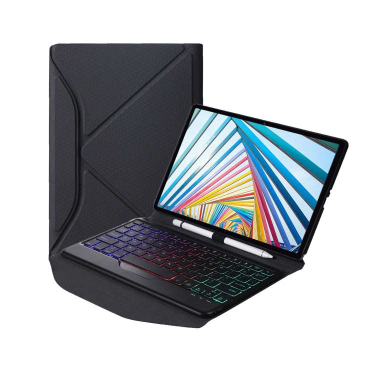 BM20S Backlight Diamond Texture Bluetooth Keyboard Leather Case with Triangle Back Support For Le...