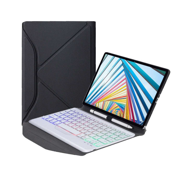 BM20S Backlight Diamond Texture Bluetooth Keyboard Leather Case with Triangle Back Support For Le...