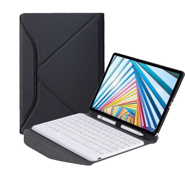 BM20 Diamond Texture Bluetooth Keyboard Leather Case with Triangle Back Support For Lenovo M10 Pl...