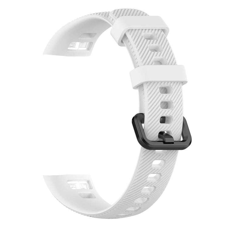Silicone Watch Band for Huawei Honor Band 4 & 5(White)