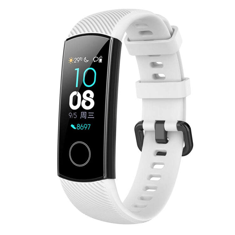 Silicone Watch Band for Huawei Honor Band 4 & 5(White)