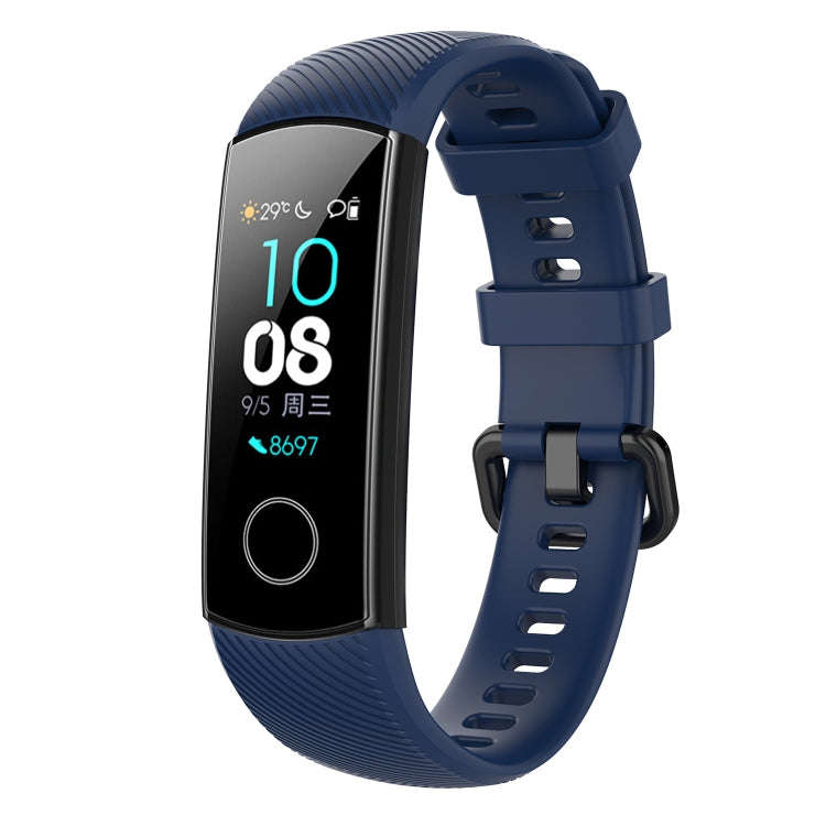 Silicone Watch Band for Huawei Honor Band 4 & 5(Navy Blue)