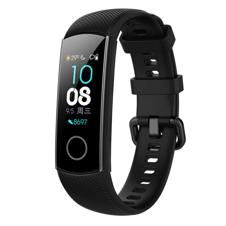 Silicone Watch Band for Huawei Honor Band 4 & 5(Black)
