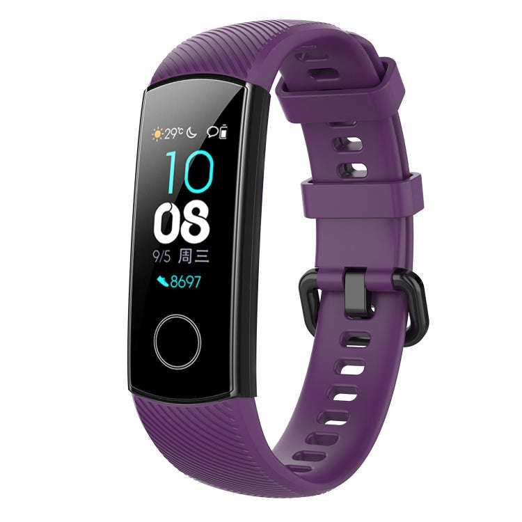 Silicone Watch Band for Huawei Honor Band 4 & 5(Purple)