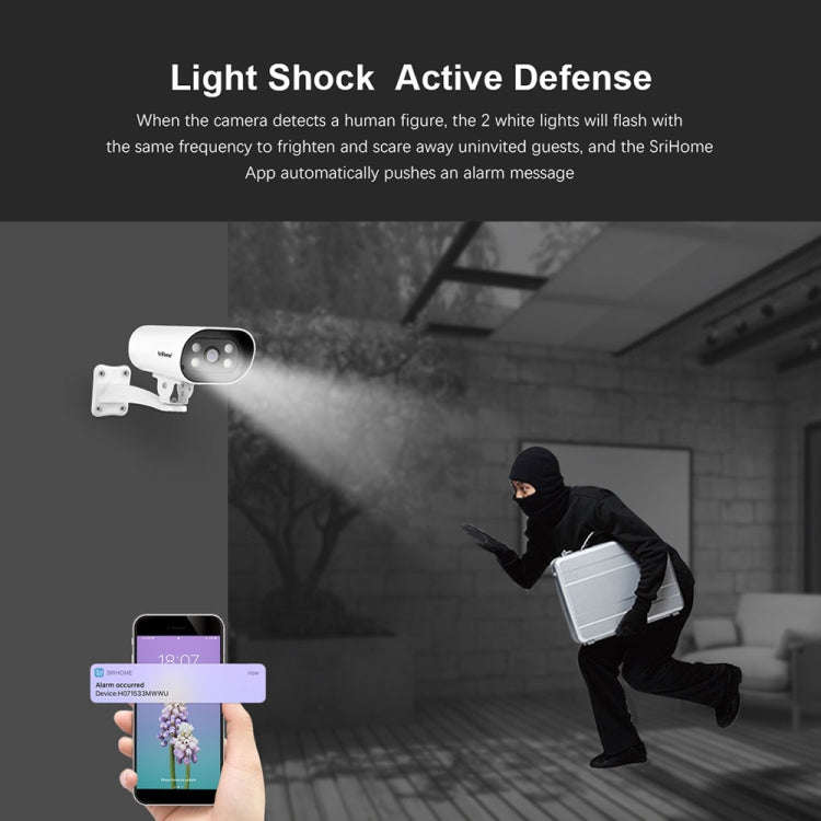SriHome SH037B 4MP Full Color Night Vision IP66 Waterproof Bullet Camera, POE Version, EU Plug