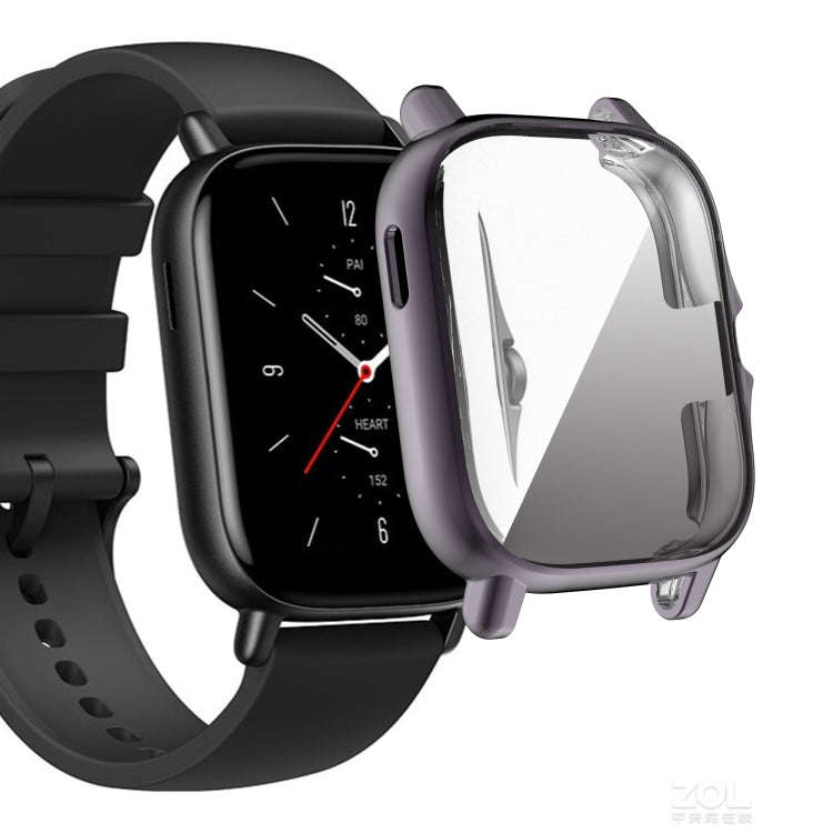 For Amazfit GTS 2 Full Coverage TPU Electroplating Watch Case(Grey)