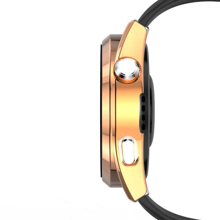 For Huawei Watch 3 Pro Scale Electroplated PC + Tempered Glass Watch Case(Rose Gold)