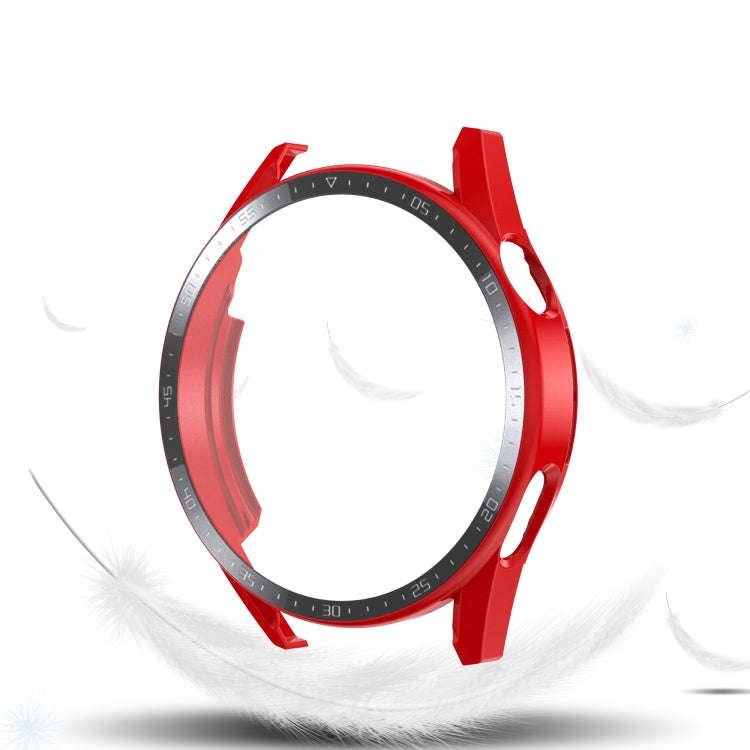 For Huawei Watch GT 3 42mm Scale Frosted PC + Tempered Glass Watch Case(Red)
