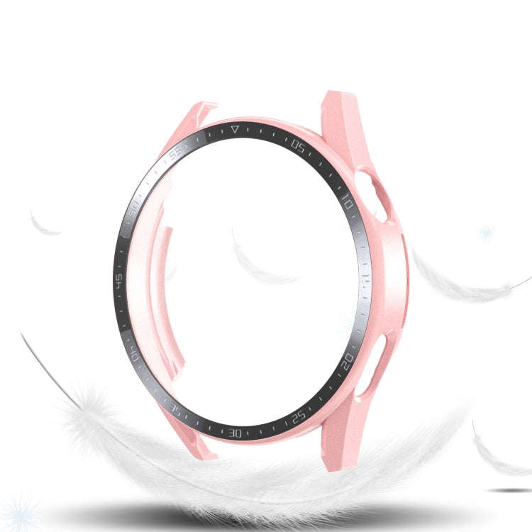 For Huawei Watch GT 3 42mm Scale Frosted PC + Tempered Glass Watch Case(Light Pink)