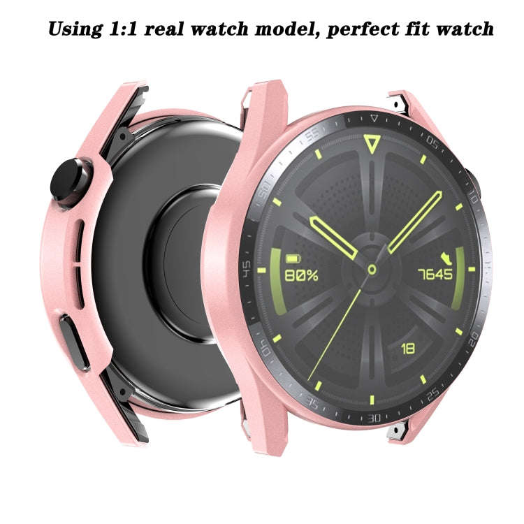 For Huawei Watch GT 3 42mm Scale Frosted PC + Tempered Glass Watch Case(Green)