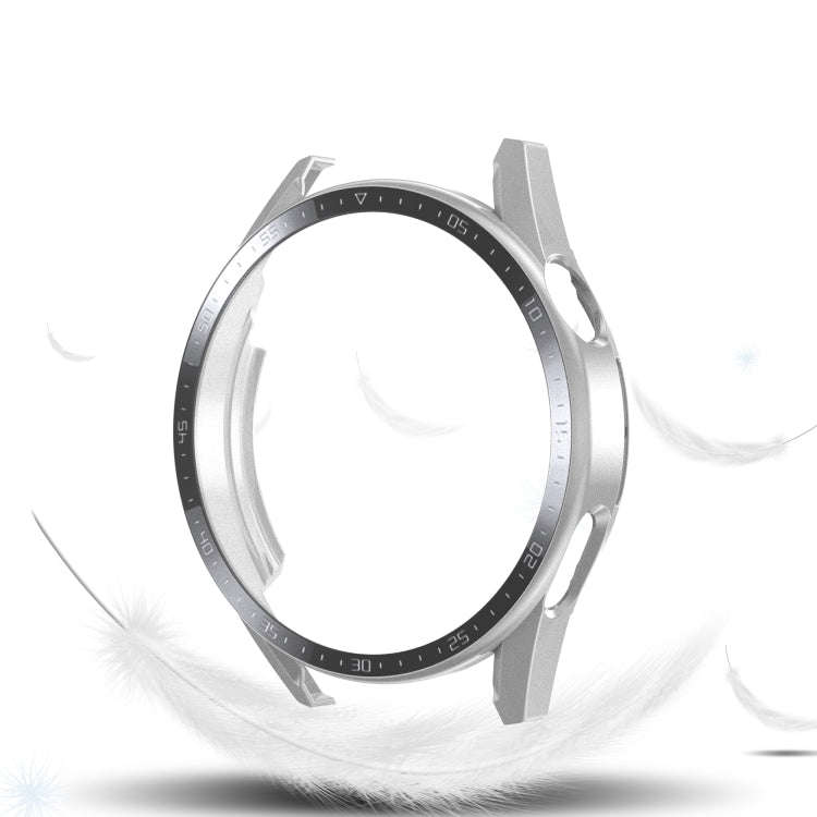 For Huawei Watch GT 3 46mm Scale Frosted PC + Tempered Glass Watch Case(Silver)