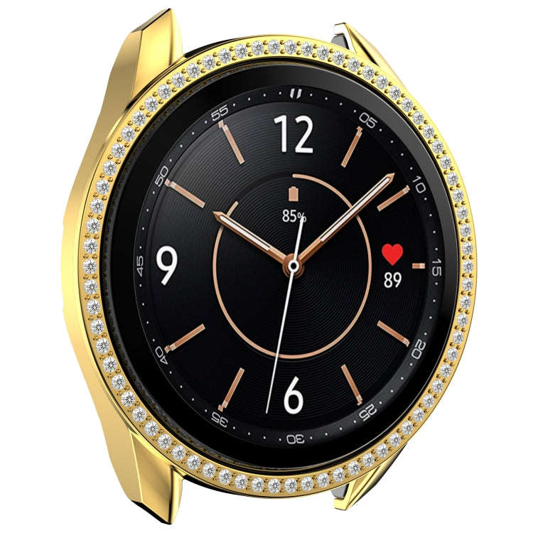 For Samsung Galaxy Watch 3 41mm Single Row Diamond PC Watch Case(Gold)