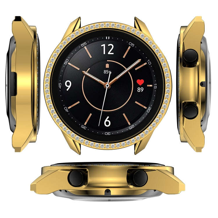 For Samsung Galaxy Watch 3 41mm Single Row Diamond PC Watch Case(Gold)