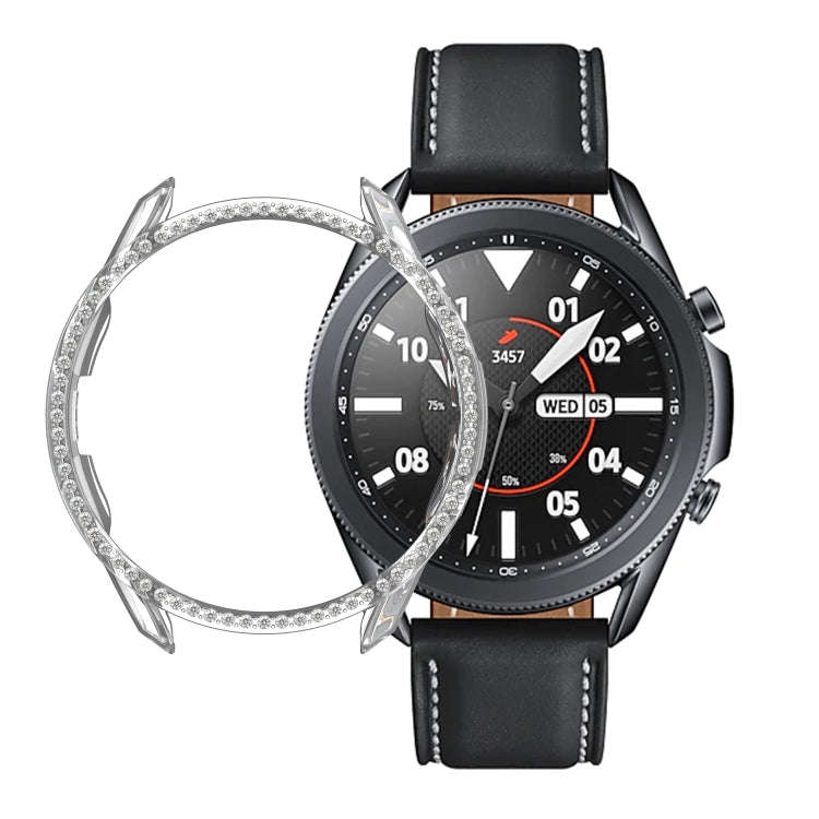 For Samsung Galaxy Watch 3 41mm Single Row Diamond PC Watch Case(Transparent)