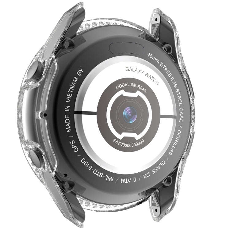 For Samsung Galaxy Watch 3 41mm Single Row Diamond PC Watch Case(Transparent)