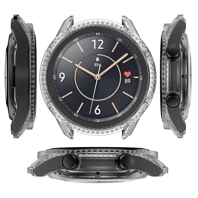 For Samsung Galaxy Watch 3 41mm Single Row Diamond PC Watch Case(Transparent)