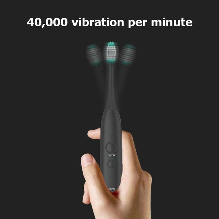 USB Charging Adults Electric Sonic Toothbrush with 8 Brush Heads(Black)