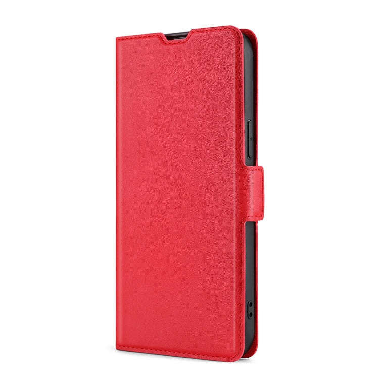 For TCL 30 V 5G T781S Ultra-thin Voltage Side Buckle PU + TPU Leather Phone Case(Red)