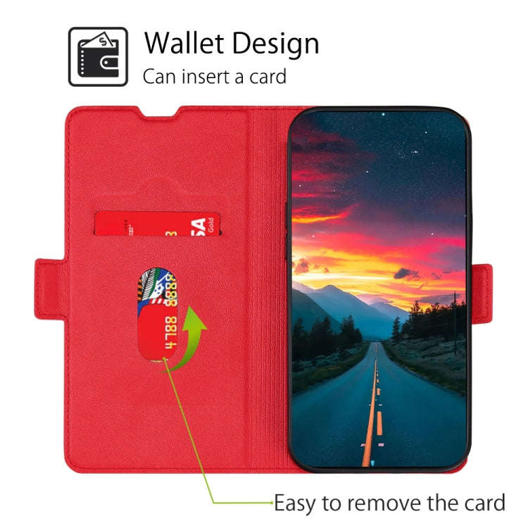 For TCL 30 V 5G T781S Ultra-thin Voltage Side Buckle PU + TPU Leather Phone Case(Red)